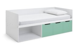 Habitat Jude Storage Cabin Bed With Mattress - White / Green - thumbnail 2
