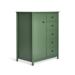 Habitat Brooklyn 1 Door 5 Drawer Short Wardrobe - Sage Green - thumbnail 2