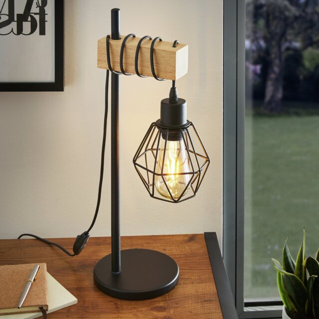 EGLO Townshend 5 Steel Table Lamp - Black - image 1