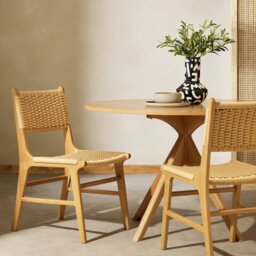 Habitat Faro Pair of Solid Wood Dining Chairs - Light Wood - thumbnail 1