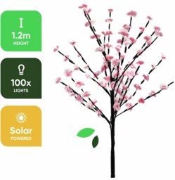 Streetwize Garden Pink Cherry Blossom Tree Solar Light - thumbnail 2