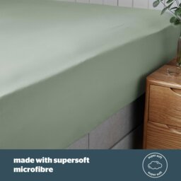Silentnight Supersoft 28cm Sage Green Fitted Sheet - Double - thumbnail 2