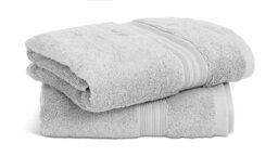 Habitat Egyptian 2 Pack Face Cloth - Silver