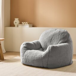 Kaikoo Sherpa Fabric Bean Bag Chair - Grey