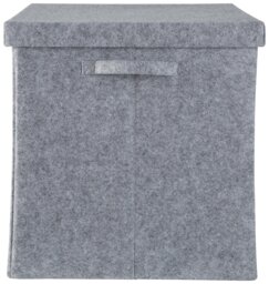 Habitat Square 40cm Felt Storage Box with Lid - thumbnail 1
