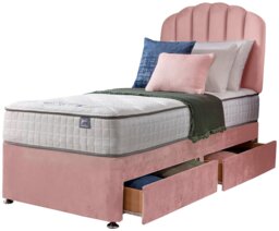 Silentnight Middleton Single Memory 2 Drawer Divan Bed- Pink - thumbnail 2