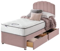 Silentnight Middleton Single Memory 2 Drawer Divan Bed- Pink - thumbnail 1