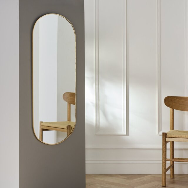 Habitat Gold Pill Wall Mirror - 100x60cm - image 1