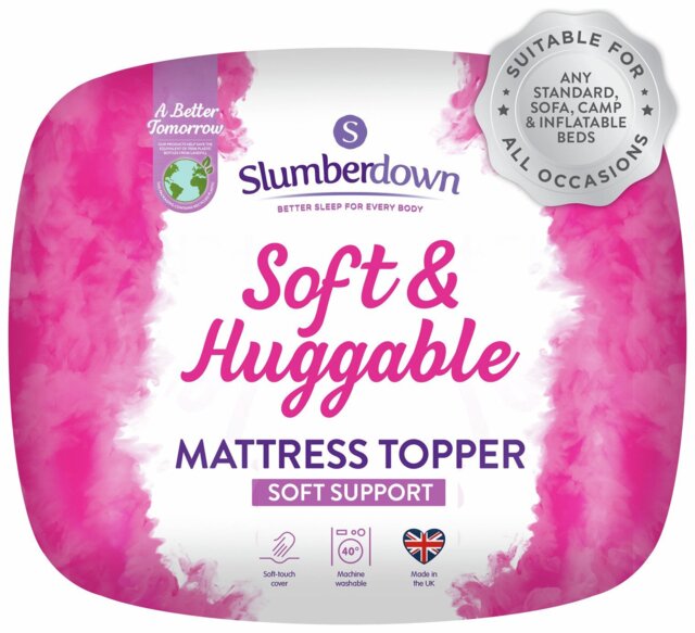 Slumberdown Soft & Huggable 3cm Mattress Topper-Small double - image 1