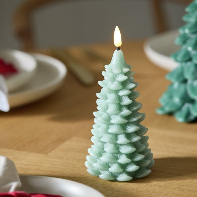 Habitat Light Up Wax Green Tree Christmas Decoration - image 1