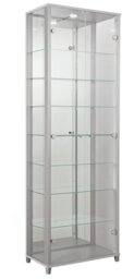 Argos Home 7 Shelf Glass Wide Display Cabinet - Silver - thumbnail 1