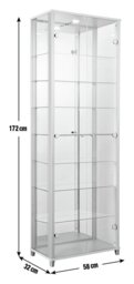 Argos Home 7 Shelf Glass Wide Display Cabinet - Silver - thumbnail 2
