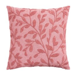 Argos Home Leaves Embroidery Cushion Pink - 50x50cm - thumbnail 2