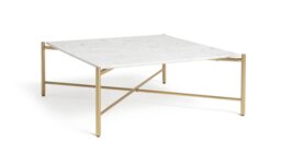 Habitat Elba Solid Marble Coffee Table - Brass - thumbnail 1
