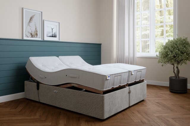 Mibed Essentials Kingsize Adjustable Bed & Mattress - Grey - image 1