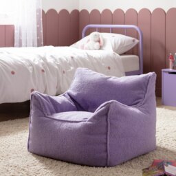 Kaikoo Kids Single Chair Boucle Bean Bag - LiLac - thumbnail 2