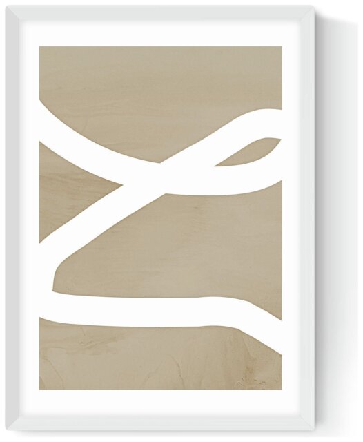 East End Prints Lines White Frame Art Print - A3 - image 1