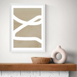 East End Prints Lines White Frame Art Print - A3 - thumbnail 2