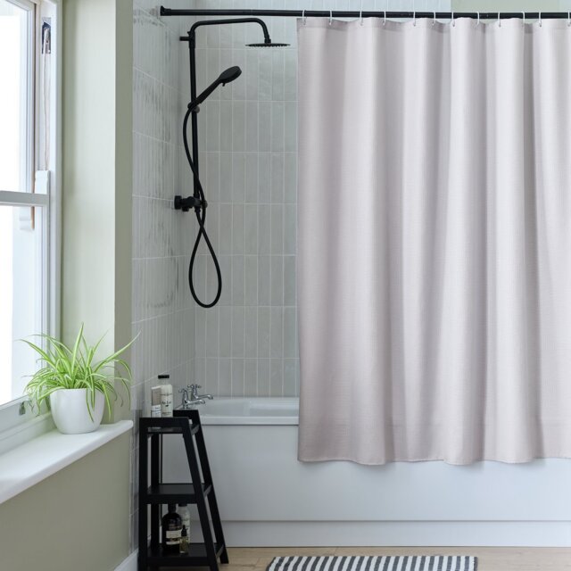 Argos Home Waffle Shower Curtain - Grey - image 1