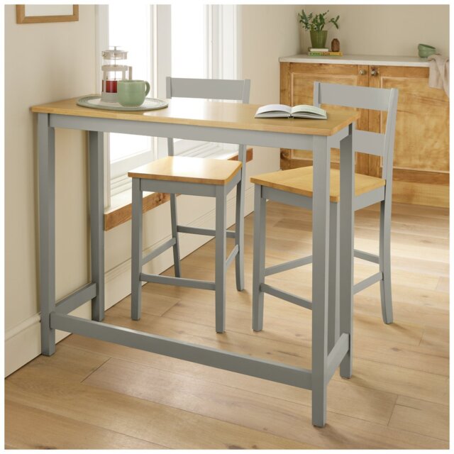 Argos Home Chicago Solid Wood 4 Seater Bar Table - Grey - image 1