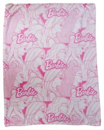 Barbie Kids Printed Flannel Throw - Pink - 150X100cm - thumbnail 1
