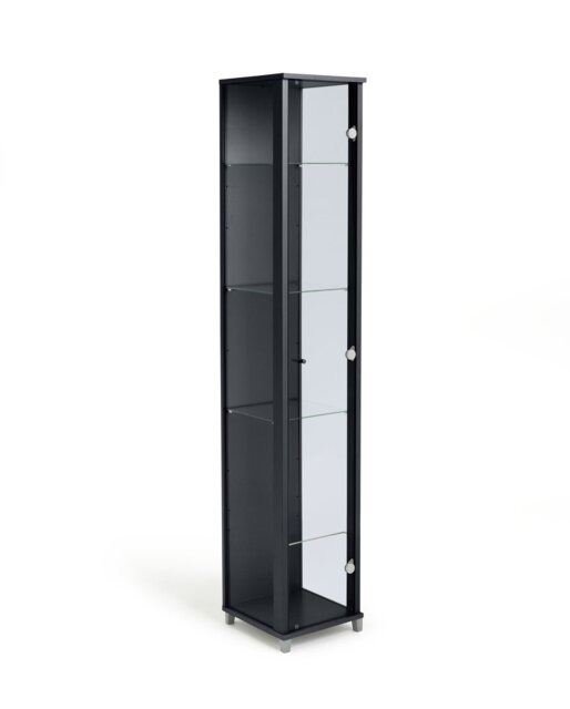 Argos Home 4 Shelf 1 Door Display Cabinet - Black - image 1