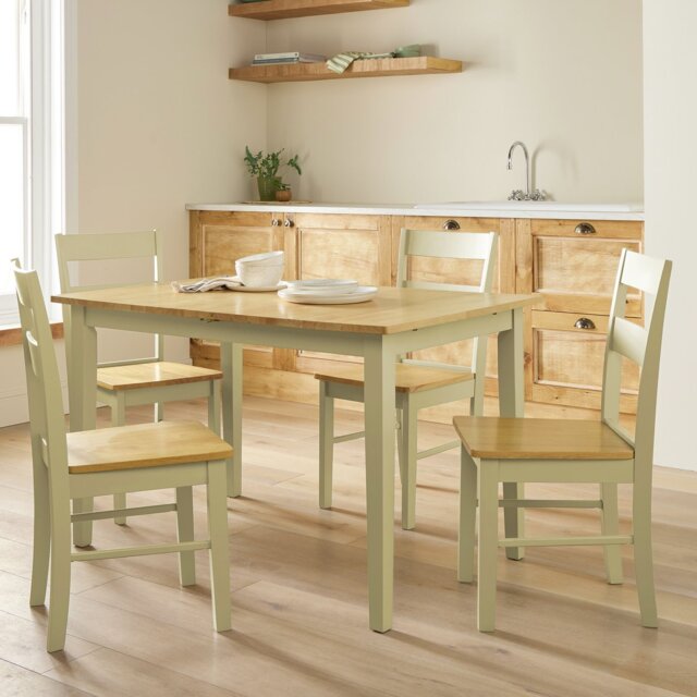 Argos Home Chicago Extend Cream Dining Table & 4 Chairs - image 1