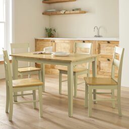 Argos Home Chicago Extend Cream Dining Table & 4 Chairs - thumbnail 1