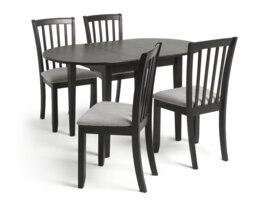 Argos Home Banbury Ext Black Dining Table & 4 Black Chairs
