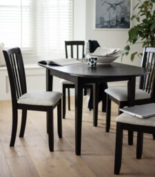 Argos Home Banbury Ext Black Dining Table & 4 Black Chairs - thumbnail 2