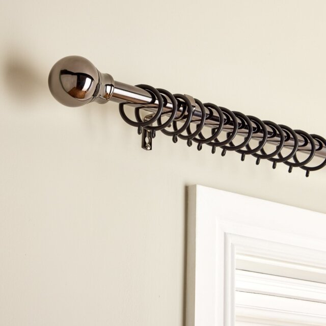 Argos Home Black Extendable Curtain Pole - 110cm - 300cm - image 1
