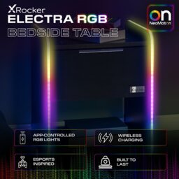 X Rocker Electra RGB Wireless Charging Bedside Table - Black - thumbnail 2
