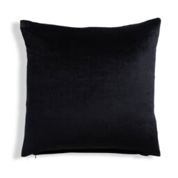 Habitat Velvet Cushion - Black - 43x43cm - thumbnail 1