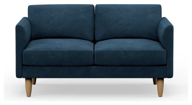Hutch Velvet Curve Arm 2 Seater Sofa - Ink Blue - image 1