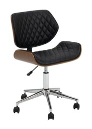 Habitat Sorel Faux Leather Office Chair - Black & Brown - thumbnail 1