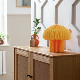 Habitat Origami Mushroom Paper Table Lamp - Yellow - thumbnail 1