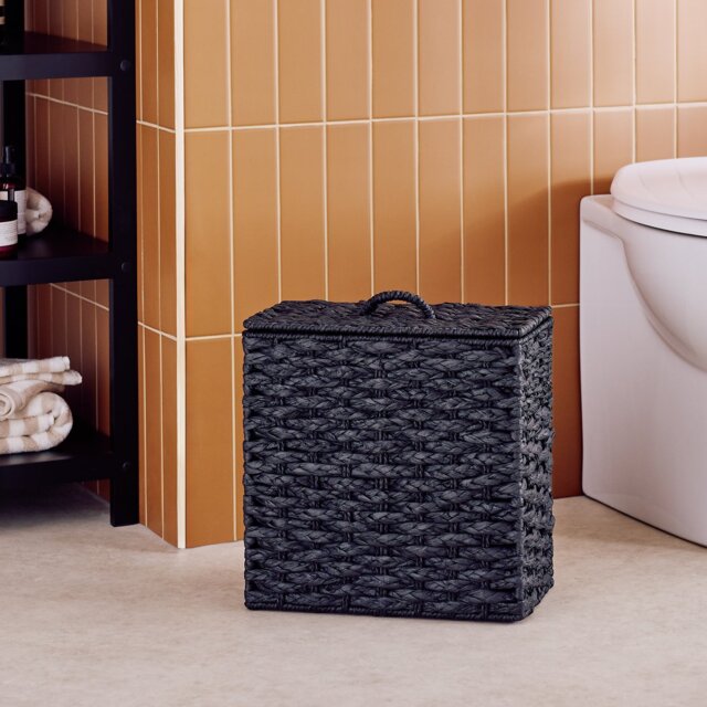 Argos Home Woven Toilet Roll Holder Storage Unit - Black - image 1