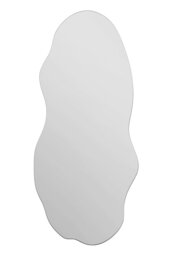 MirrorOutlet Lacuna Black Pebble Wood Wavy Wall Mirror - 100x45cm - thumbnail 2