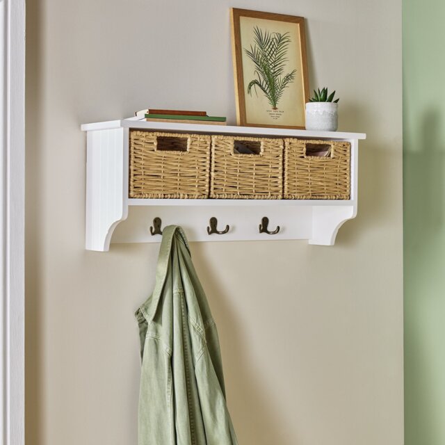 Argos Home Hallway Wall Shelf & Coat Rack with Storage Boxes - image 1