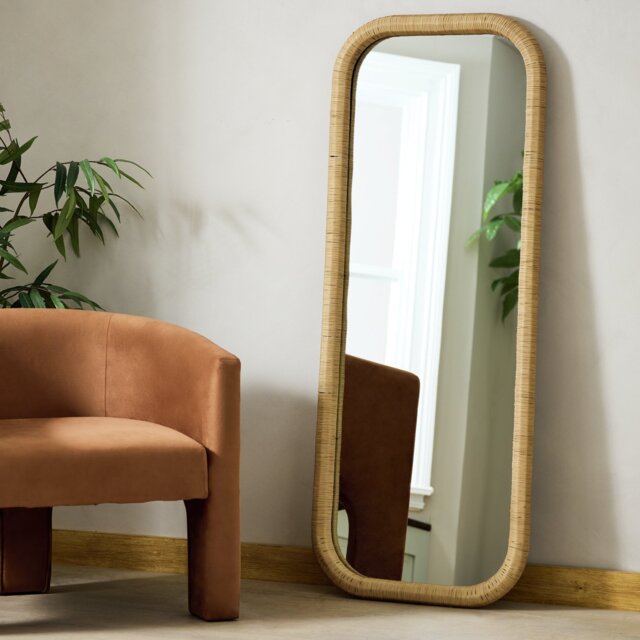 Habitat Rattan Full Length Wall Mirror - 150x60cm - image 1