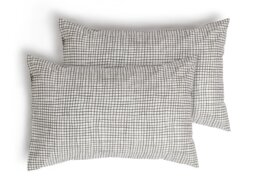 Habitat Willow Cotton Standard Pillowcase Pair - White Black - thumbnail 1