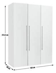 Habitat Atlas 3 Door Tall Wardrobe - White - thumbnail 2