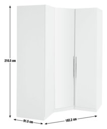 Habitat Munich Corner 3 Door Mirror Wardrobe - Black - thumbnail 2
