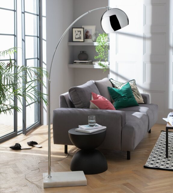 Habitat Nalone Arc Floor Lamp - Chrome & Marble - image 1