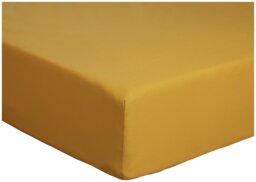 Habitat Cotton Rich 180 TC Plain Mustard Fitted Sheet - King - thumbnail 1
