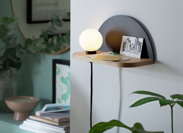 Habitat Serpens Shelf Wall Lamp - Opal & Ash - image 1