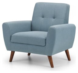 Julian Bowen Monza Fabric Armchair - Blue - thumbnail 1