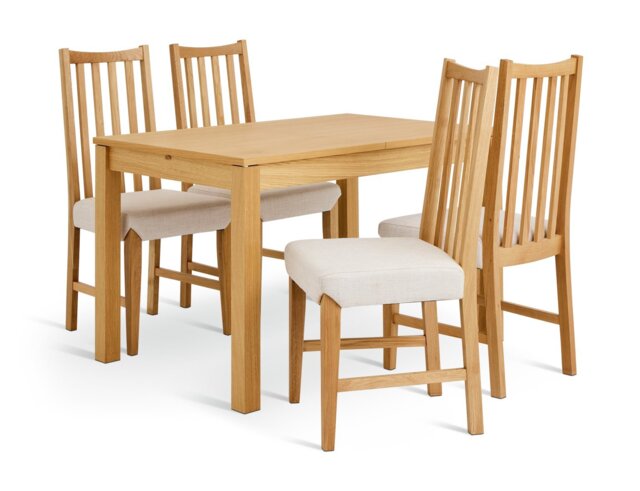 Habitat Clifton Natural Dining Table & 4 Oak Chairs - image 1