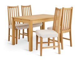 Habitat Clifton Natural Dining Table & 4 Oak Chairs - thumbnail 1
