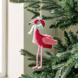 Habitat Single Breezy Flamingo Christmas Hanging Decoration - thumbnail 1
